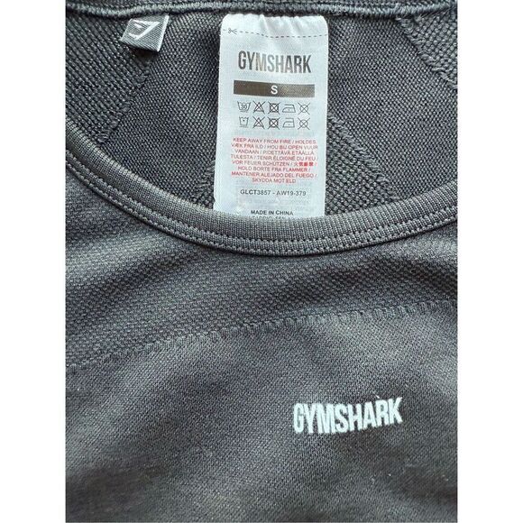 GYMSHARK Flex Sports Long Sleeve Crop Top In Black Size S - Picture 12 of 12